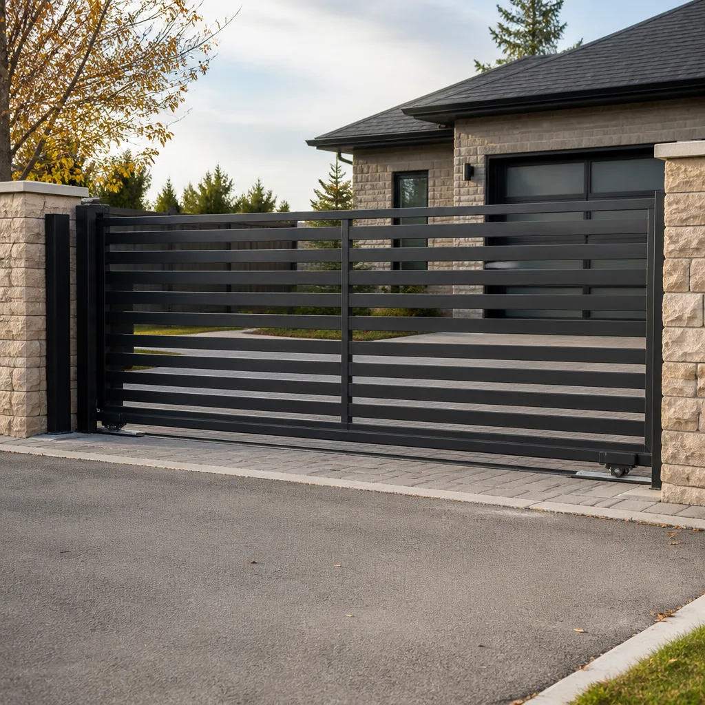 Sliding driveway gates